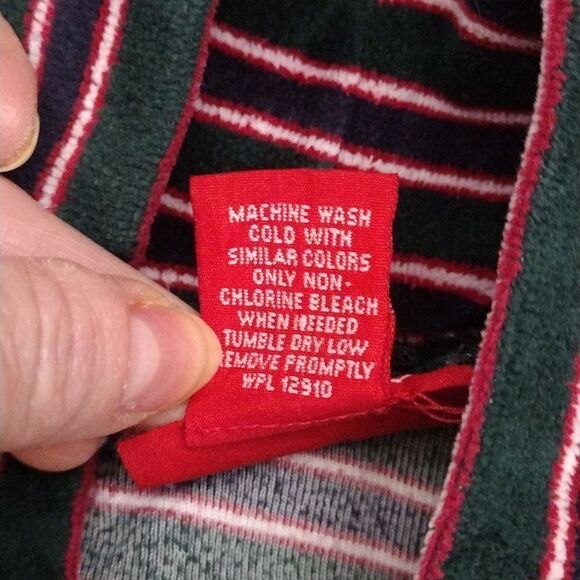 VTG 90s Green Blue Velvet Striped Short Sleeve Mock Top Plussize 18/ 20 - Picture 11 of 11